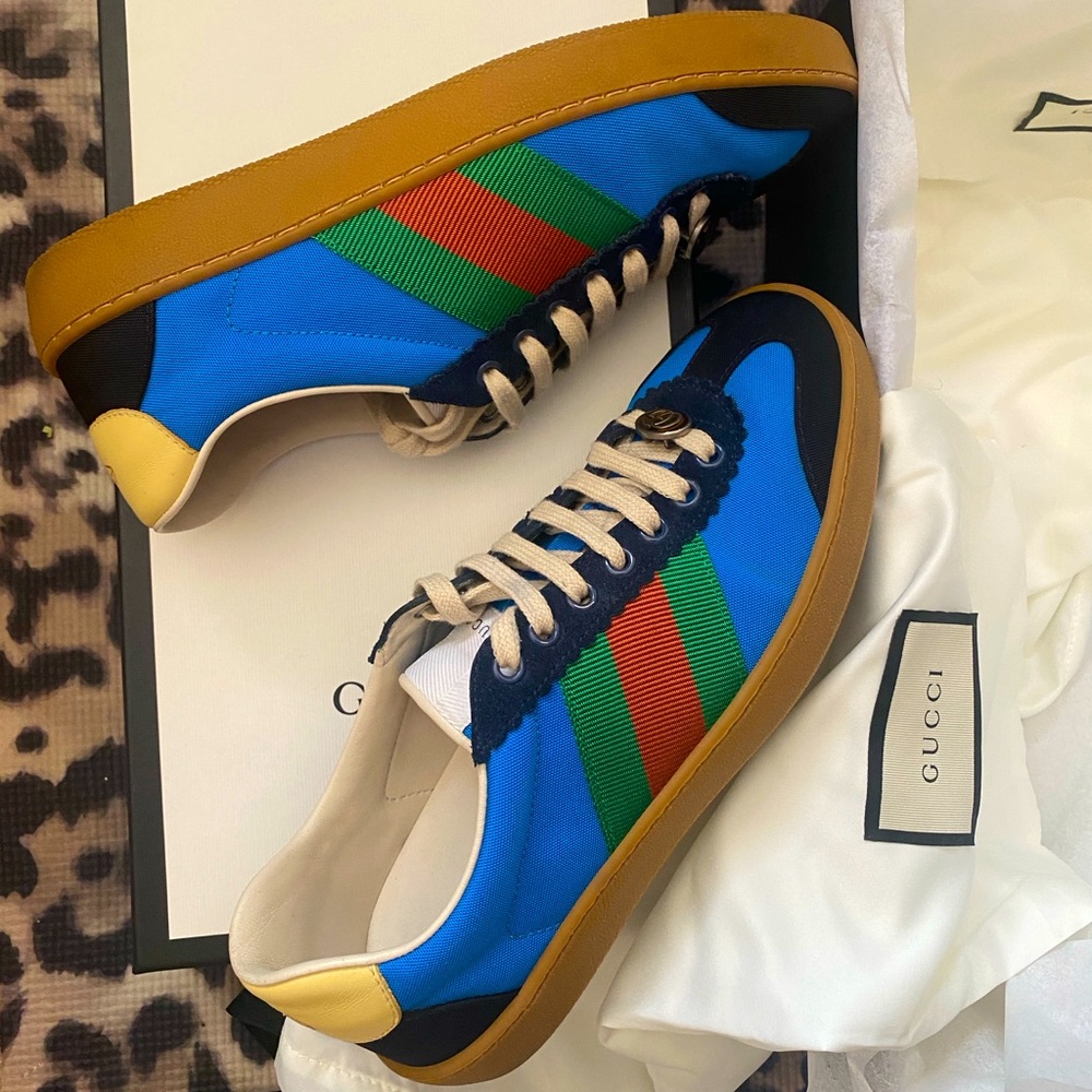 Gucci Rarest Bright Blue G74 Sneakers ✨FIRM PRICE✨ - Picture 1 of 10